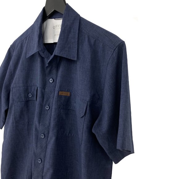 ORVIS Classic Collection Blue Heather Button Up Shirt - Picture 5 of 16